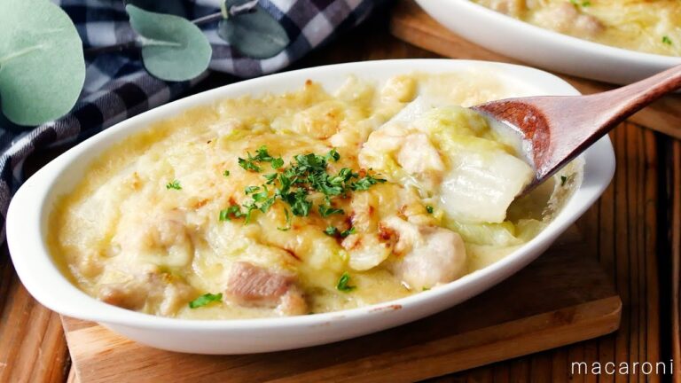 【白菜と鶏肉の豆乳グラタン】火を使わない！お手軽グラタン✨｜macaroni（マカロニ）