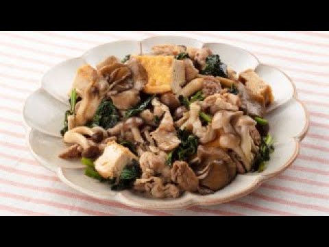 きのこたっぷり炒め肉豆腐