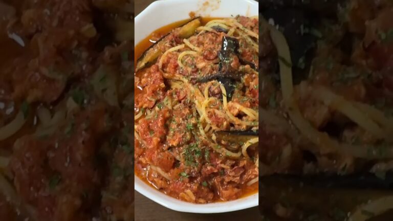 ナスとツナのトマトソースパスタ！