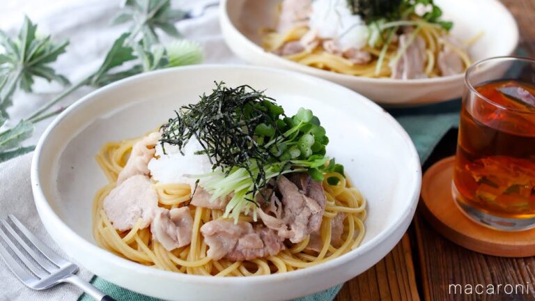 【豚肉のさっぱりおろしポン酢パスタ】和風パスタでさっぱり！フライパンひとつで完成♪｜macaroni（マカロニ）