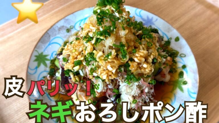 【1つ星⭐️鶏肉と茄子のネギおろしポン酢】ご飯が進む一品ですよ〜！#料理人#さっぱり#ポン酢