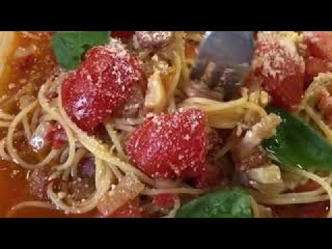 夏のパスタ　フレッシュトマトのアラビアータ