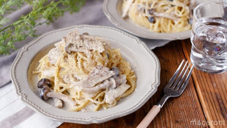 【きのこたっぷりチーズクリームパスタ】きのこがたっぷり入って食べ応え抜群！濃厚なチーズクリームがたまらない♪｜macaroni（マカロニ）