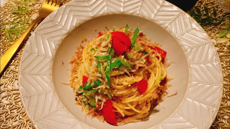 【さっぱり夏レシピ】絹さやとしらすの和風冷製パスタ／【パスタレシピ】／【料理動画】