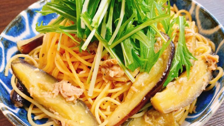 超簡単だけどお店の味♪『茄子とツナと水菜のさっぱり和風すだちパスタ』Eggplant & Tuna Japanese Sudachi Pasta | Eazy Recipe