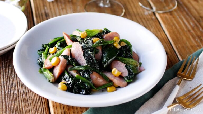 【ほうれん草とウインナーのバターしょうゆ炒め】お箸が進む！お弁当にもぴったりおかず♪｜macaroni（マカロニ）