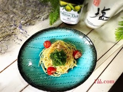 大葉たっぷり♪ツナとトマトの柚子胡椒冷製パスタ♪