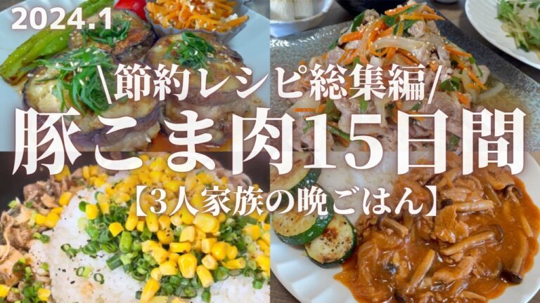 【節約レシピ総集編】豚こま肉の晩ごはんレシピ15日間分【合計金額7,430円】