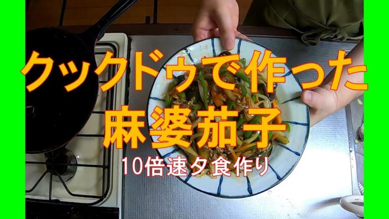 #1091【10倍速タイムラプス家事】夕食作り「麻婆茄子をクックドゥのほぼ説明書どおりに作った」
