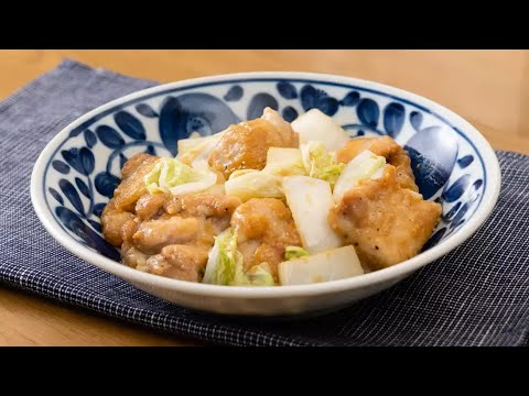 鶏ももと白菜のにんにくみそ炒め