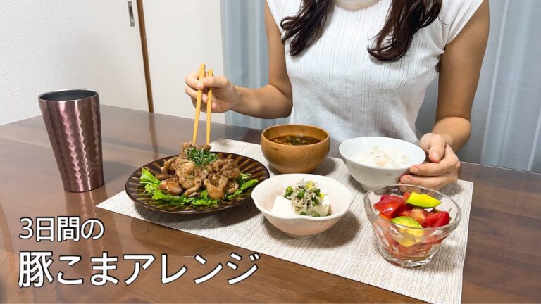 【豚こまレシピ】食費3万の2人暮らしご飯/節約にもぴったりな3日間の献立
