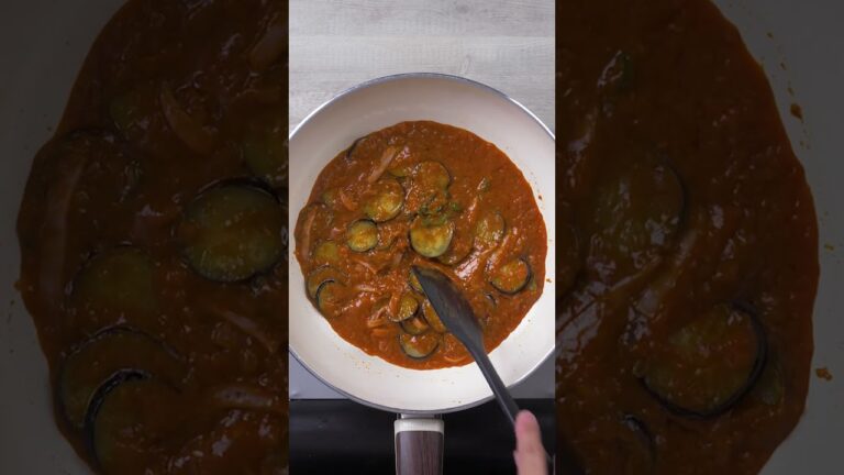 なすとチーズのミートソーススパゲッティ