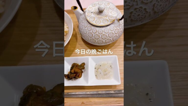 ランチ食べすぎたらしく突然お茶漬けと言われた！カブのごま塩浅漬け、キューちゃん、白魚の塩辛　#おうちごはん#晩ごはん#晩ごはん記録#夕食記録#楽天ルームやってます#ボリューム満点#저녁밥#お茶漬け
