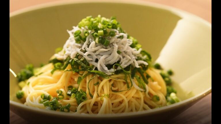 SALONE×揖保乃糸　オリーブオイル香るしらすと大葉の冷製出汁醤油パスタ 柚子胡椒のアクセント