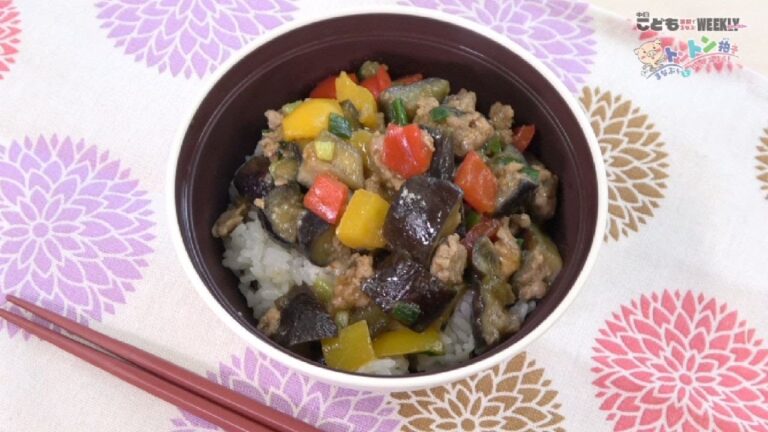 夏野菜たっぷり！マーボーナスのスタミナ丼