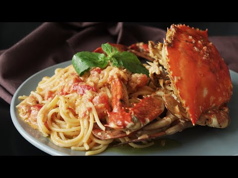 【贅沢しちゃう？】ワタリガニのトマトクリームパスタ🦀