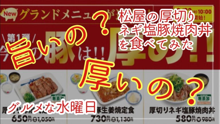 厚切りネギ塩豚焼肉丼は本当に厚いの？