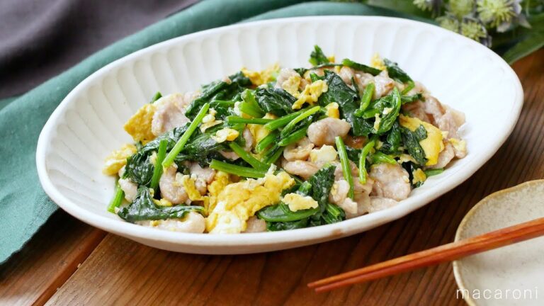 【豚バラとほうれん草の旨塩炒め】ボリュームたっぷり！ご飯のおかずに♪｜macaroni（マカロニ）