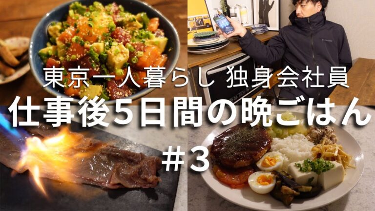 独身会社員の平日5日間晩ごはん#3 | 自炊 | 簡単レシピ | 東京一人暮らし | vlog | SDGs |