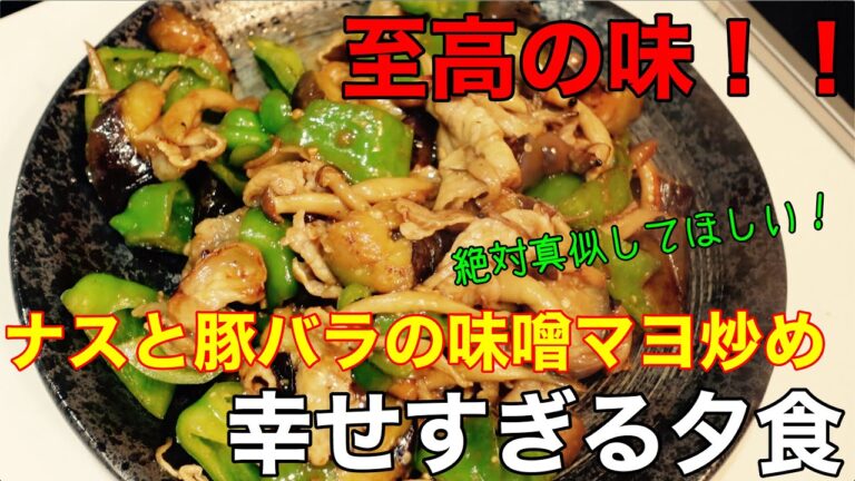 ナスと豚バラの至高の味噌マヨ炒めで昇天する30代サラリーマンの幸福な夕食　ただ食べるだけ#11