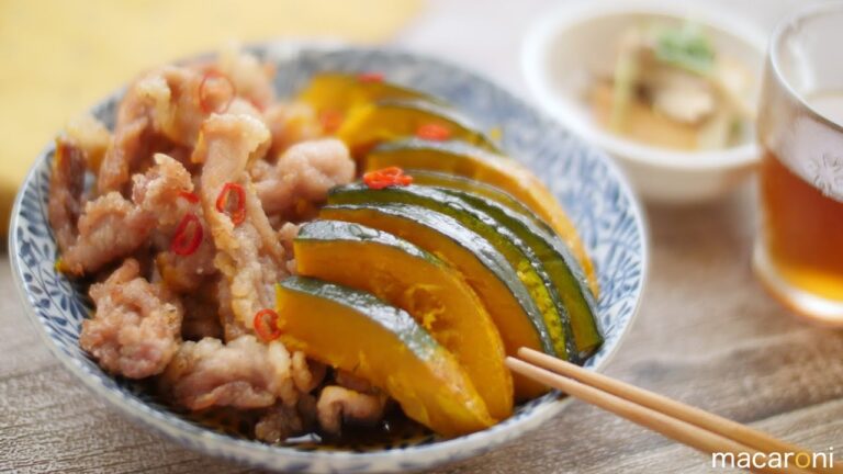 味付けはめんつゆだけ！カリカリ 豚肉と かぼちゃの ピリ辛 揚げ浸し のレシピ 作り方