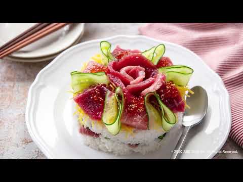 「アルビマグロクッキング！」パーティーに！漬けマグロのちらし寿司ケーキ