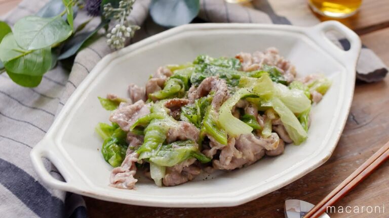 【豚肉とレタスのうま塩炒め】食材2つ！15分で完成！シャキッと食感がやみつきに♪｜macaroni（マカロニ）