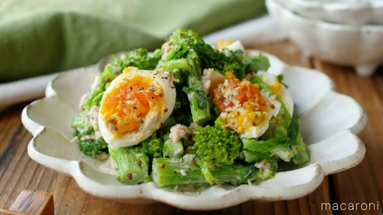 【菜の花と卵のマヨマスタードサラダ】春を感じる♪レンジで簡単副菜！｜macaroni（マカロニ）