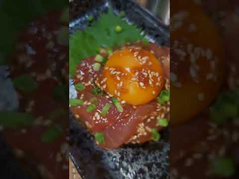 【ちょこっとおつまみ】#50 マグロでちょこっと❇マグロユッケ✴飲んべえ～にオススメ‼️