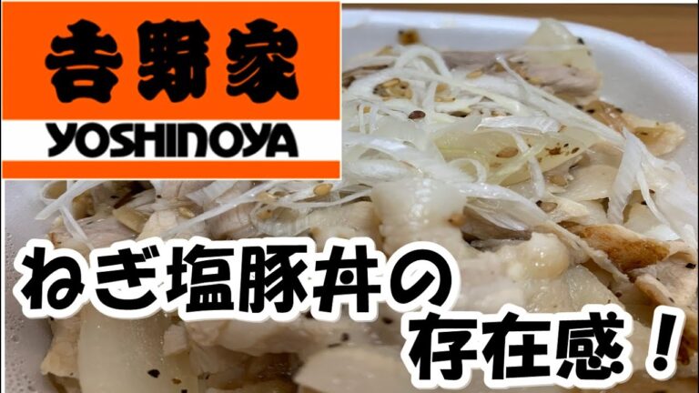 【吉野家】ねぎ塩豚丼＋パプリカと豚肉の炒め物！【食事動画】