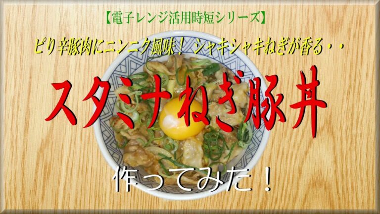 【レンジで時短】ピリ辛豚肉にニンニク風味！ シャキシャキねぎが香る・・《スタミナねぎ豚丼》作ってみた！