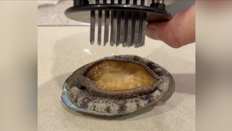 元気なアワビが踊ってる時に剣山でプスっと刺すと。。。#shorts