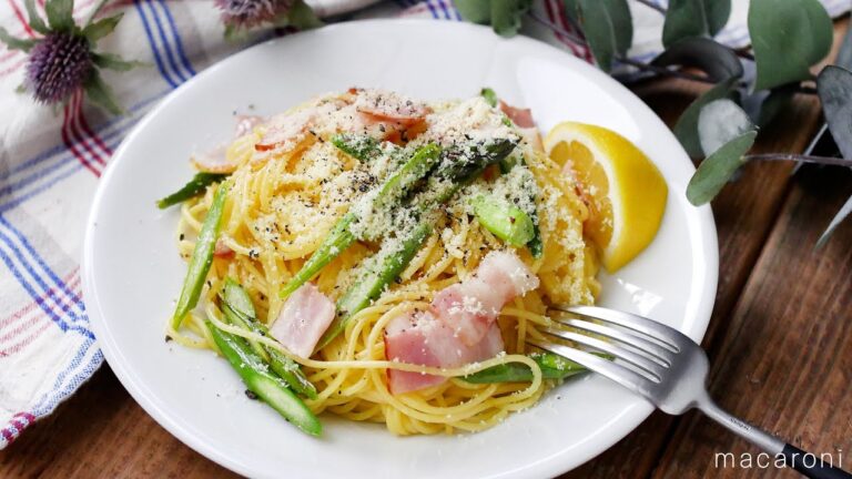 【アスパラガスとベーコンのレモンバタースパゲティ】爽やかな風味！15分で完成♪夏にぴったり｜macaroni（マカロニ）