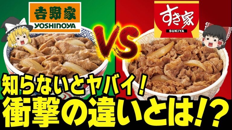 【ゆっくり解説】すき家or吉野家？２つの人気牛丼チェーンの違いとは？