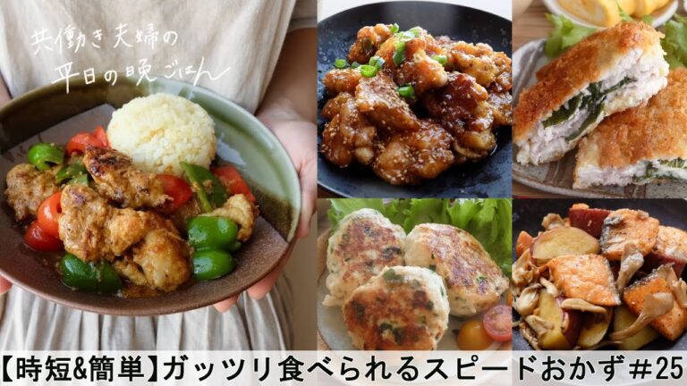 【平日５日間の晩ごはん＃25】ガッツリ食べられるスピードおかず(料理動画／一週間の献立／時短レシピ／簡単レシピ／作り置きおかず／家庭料理／共働き夫婦/#japanesefood)