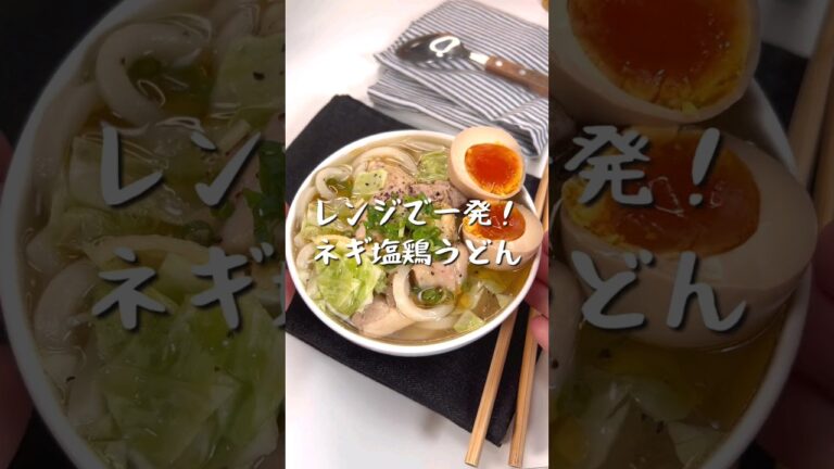 レンジで一発！ねぎ塩鶏うどん