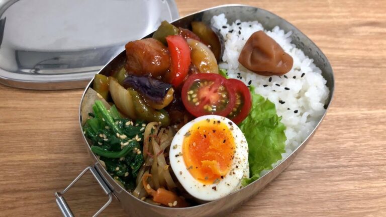 【揚げない酢豚】お弁当作り｜ゆでたまご・小松菜ナムル・きんぴらごぼう［旦那弁当］