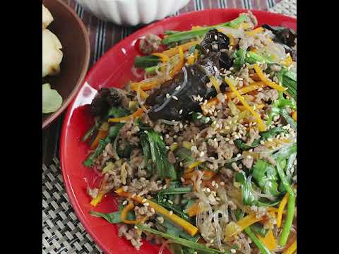 旨みたっぷり！合挽き肉のチャプチェ