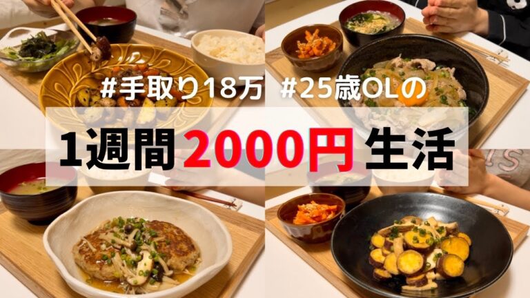 食費1ヶ月1万円の一人暮らしごはん【朝昼も1週間分紹介】あんかけハンバーグ🍄/さつまいものバター炒め🍠…