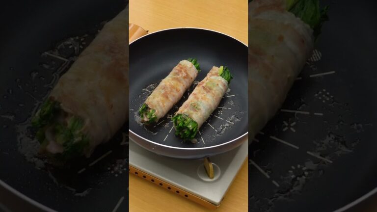 【断面かわいい♪】ぐるぐる肉巻きほうれん草 #shorts