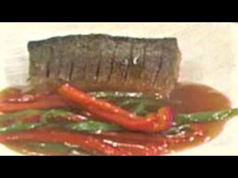 サバのカレー風味焼き彩りあんかけ＆ナシの青ジソ和え