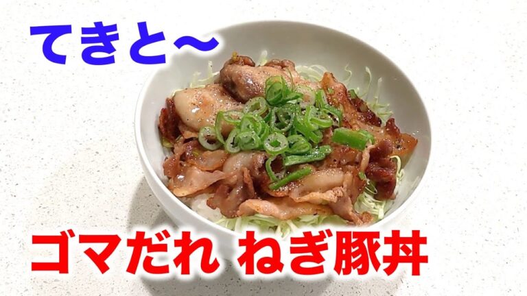 【適当ごはん】ゴマだれねぎ豚丼