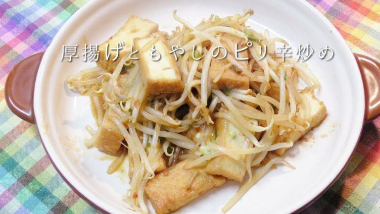 厚揚げともやしのピリ辛炒め