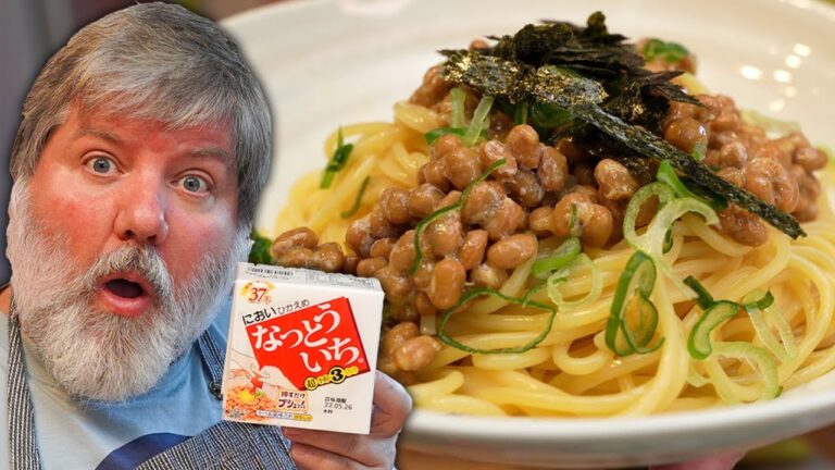 アメリカ人が至高の納豆パスタを食べてみた結果 Tried natto pasta for the first time!
