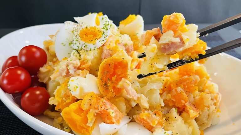 【デリ風🧡ベーコンガーリックのポテトサラダ】炒めて和えるだけなのに立派なおもてなしサラダに！potato salad【home cooking】