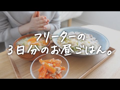 余り物で作る31歳フリーターの3日分のお昼ごはん記録。一人暮らしの日常Vlog。