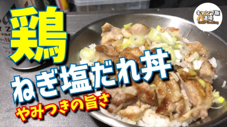 【キャンプ飯】やみつきの旨さ！鶏肉のねぎ塩だれ丼 スタミナ満点 ！！