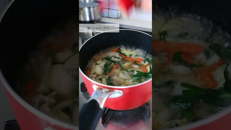 【包まない】ワンタンスープ。  #夜食レシピ  #ワンタン #ワンタンスープ #包まない #白菜 #豚こま #ニラ #免疫アップ #風邪予防 #かぜ予防 #時短 #簡単  #shorts  #レシピ