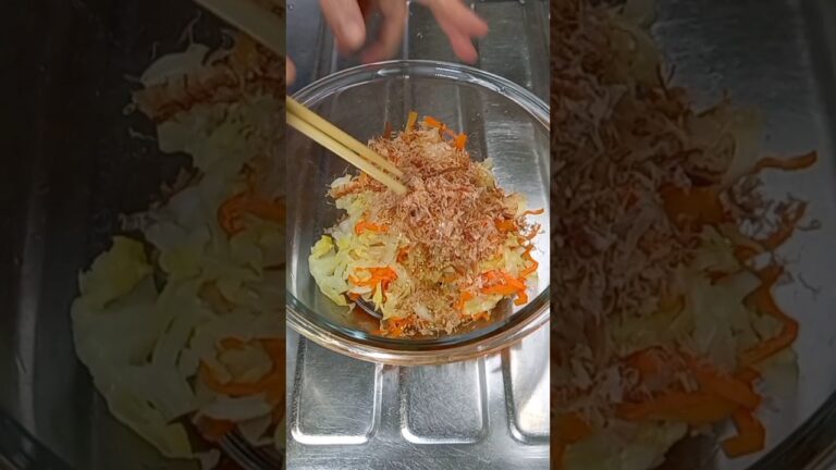 キャベツと人参のおかかマヨネーズ和え　#shorts #料理#キャベツレシピ