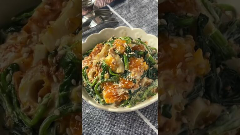 簡単お手軽♪ほうれん草と卵のおかかマヨサラダ【節約ごはん おうちごはん おかず 料理 レシピ 簡単レシピ 今日のごはん 作り置き】